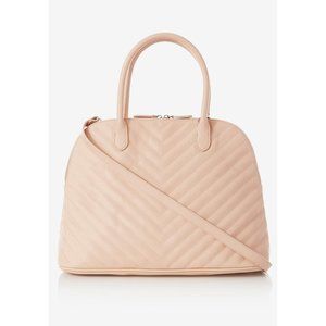 Express Natural V-Stitch Textured Bowler Bag